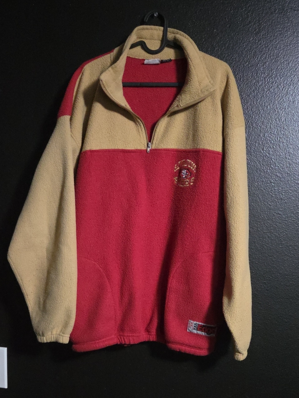 Men's Two-Tone Red NFL The Edge San Francisco 49ers Fleece Poly Pullover XL
